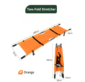 Light Medical Emergency Manual Aluminum Alloy Portable Double Folding Hospital Stretcher Model 1004