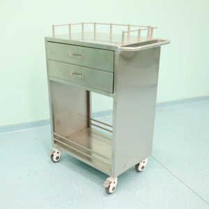 LK Stainless Steel 201 Medical Cart 2 Drawers Top Tray CE ISO Certified