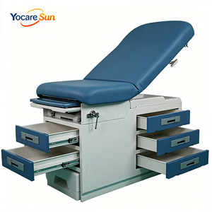Steel Gynecological Exam Table with Drawers Foot Pedal Design Hospital Bed for Examination and Operation Furniture