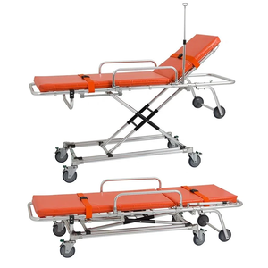 Medical Folding Ambulance Stretcher with Adjustable Height Aluminum Alloy Frame Emergency Manual First-Aid Devices