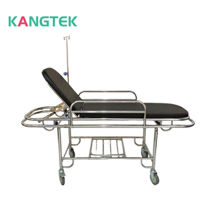 KANGTEK Stainless Steel Adjustable Folding Portable Manual Patient Stretcher