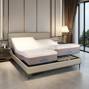 Adjustable Electric Bed With Massager Okin Motor Smart Bed Frame