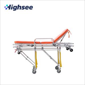 First Aid Patient Trolley Stretcher Medical Cot Transfer Pole Folding Ambulance Stretcher