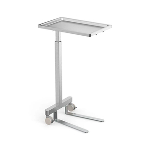 Ergonomic Modern Mayo Tray Stand Single Post Adjustable Stainless Steel with Wheels