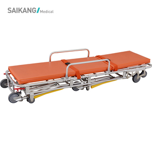 SKB039(C) Hospital Patient Transfer Trolley Foldable Medical Ambulance Stretcher