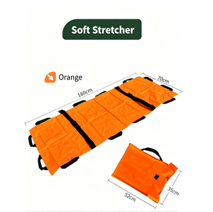 Lightweight and foldable soft stretcher for emergency firefighting and hospital use
